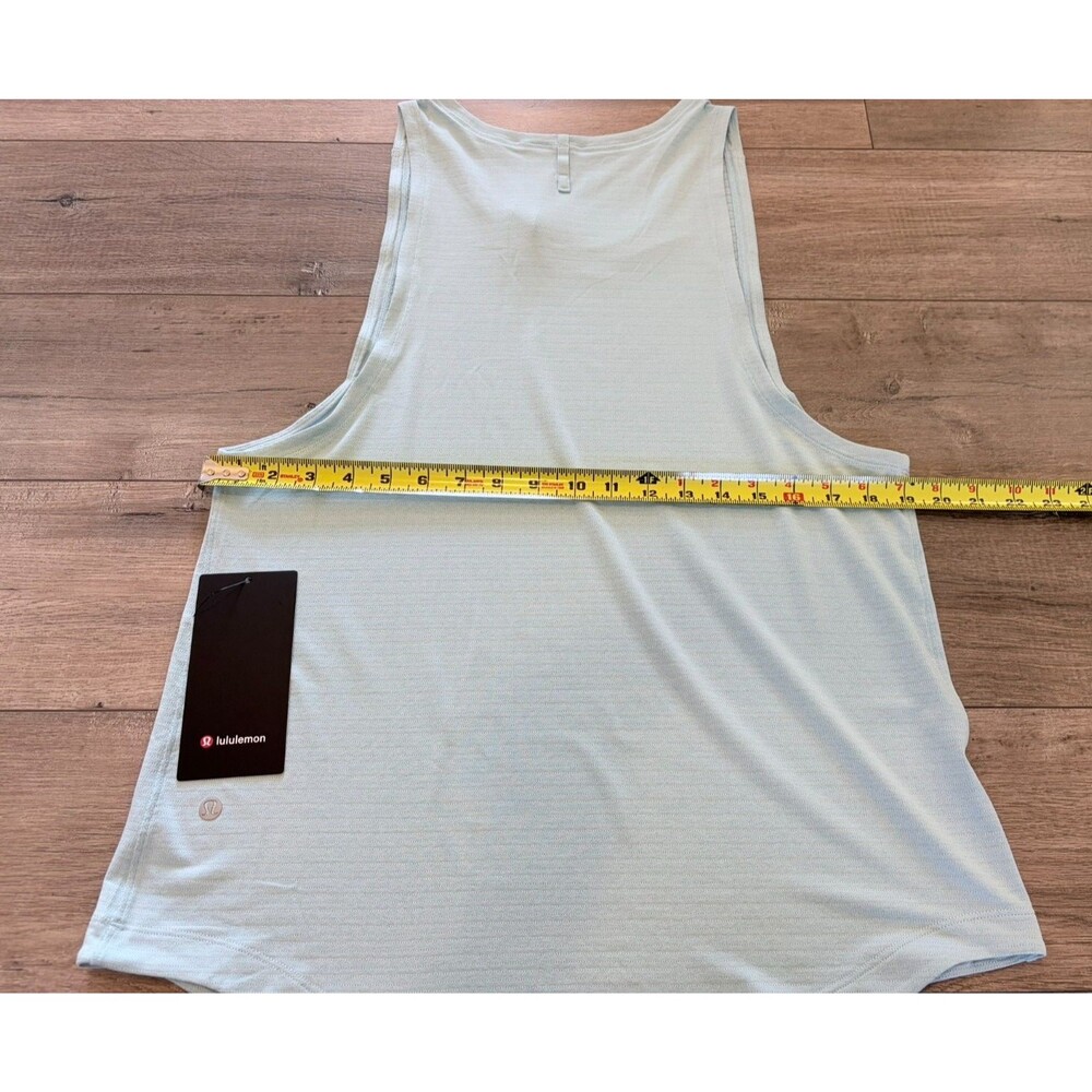 LULULEMON License To Train Tank Top Mens M Monaco Blue Mesh Strips Quick Dry - Picture 4 of 8